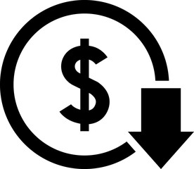Obraz premium Cost reduction. Cost increase icon. Price reduced, discount icon. Financial vector illustration.