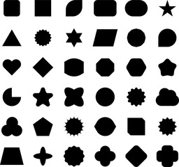 Empty geometric banners. Abstract bold shapes, minimalistic message balloon template. Vector various multicolored forms isolated on white. Funny different figures collection.