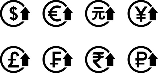 Fototapeta premium Cost reduction. Cost increase icon. Price reduced, discount icon. Financial vector illustration.
