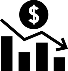Cost reduction. Cost increase icon. Price reduced, discount icon. Financial vector illustration.