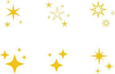Star icon. Shiny and sparkle pictogram, blink glitter and glowing symbol. Vector night sky decorative boho elements isolated.