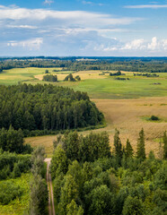 Fototapeta na wymiar Latvian countryside, summer day in Latgale.