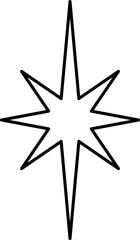 Star icon. Shiny and sparkle pictogram, blink glitter and glowing symbol. Vector night sky decorative boho elements isolated.