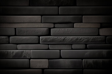 Abstract background. A black wall with a brick pattern that says'black '. Generative Ai