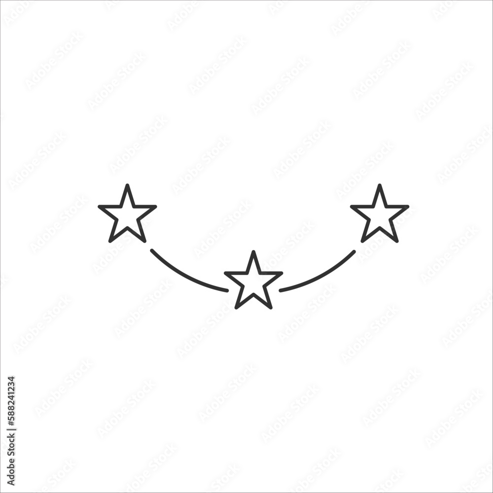 Poster three linear score stars in circle. linear icon. three stars. vector illustration isolated on transp