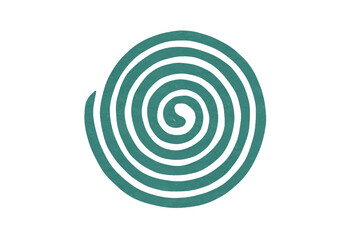 蚊取り線香の正面向きイラスト（版画風）