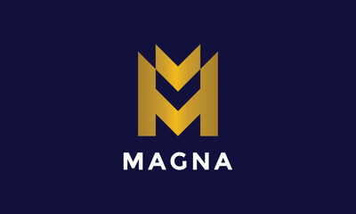 Letter M logotype alphabet concept elegant design