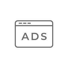 Advertising Marketing icon with black outline style. media, internet, social, strategy, promotion, campaign, advertisement. Vector illustration