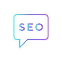 SEO Marketing icon with blue duotone style. media, optimization, social, internet, technology, online, management. Vector illustration