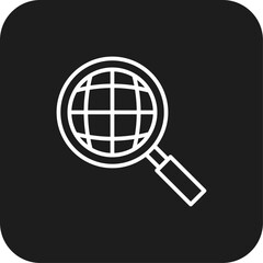 Research Marketing icon with black filled line style. analysis, search, data, chart, information, growth, report. Vector illustration