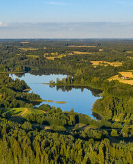 Latvian countryside, Lake Volksna(Olksnas) in Latgale.