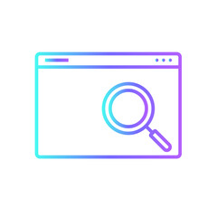 SEO Marketing icon with blue duotone style. web, internet, search, interface, symbol, engine, browser. Vector illustration