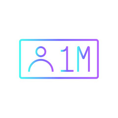 Influencer Marketing icon with blue duotone style. media, social, communication, strategy, digital, ambassador, app. Vector illustration