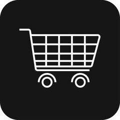 Trolley Marketing icon with black filled line style. shop, retail, cart, sale, buy, basket, store. Vector illustration