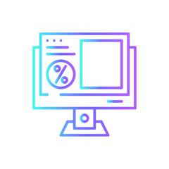 Online Marketing icon with blue duotone style. communication, technology, social, website, network, media, information. Vector illustration