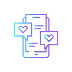 Social Media Marketing icon with blue duotone style. media, network, social, communication, mobile, like, app. Vector illustration