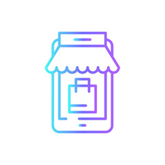 E-commerce Marketing icon with blue duotone style. cart, store, web, sale, market, delivery, payment. Vector illustration