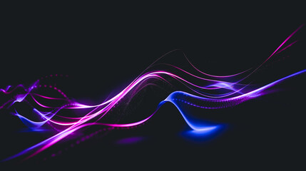 Abstract dark background with purple lines, generative AI.