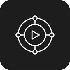 Media Marketing icon with black filled line style. internet, social, network, communication, mobile, information, app. Vector illustration