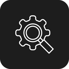 Research Marketing icon with black filled line style. analysis data management.chart.analytics.information.service. Vector illustration