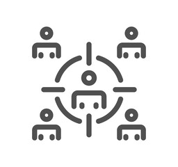 Marketing related icon outline and linear symbol.