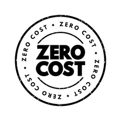 Zero Cost text stamp, concept background