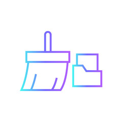 Cleaning Data analysis icon with blue duotone style. service, cleaner, housekeeping, hygiene, washer, quality, app. Vector illustration