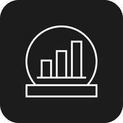 Prediction Data analysis icon with black filled line style. analysis, analytics, information, prediction, research, statistics, growth. Vector illustration