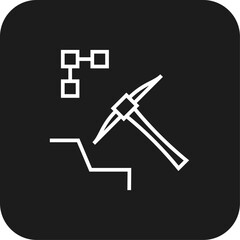 Data Mining Data analysis icon with black filled line style. social. Vector illustration