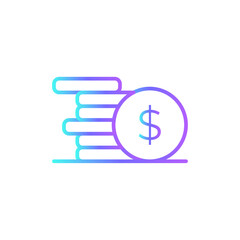 Finance Data analysis icon with blue duotone style. money, payment, dollar, financial, savings, deposit, stock. Vector illustration