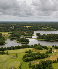 Fototapeta na wymiar Latvian countryside, Lake Volksna Lielais Gausls in Latgale.
