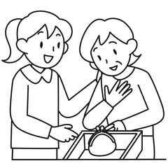 なくなったと思った財布を見つけて安堵するシニア女性