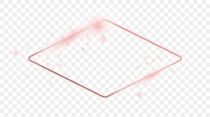 Rose gold glowing rounded rhombus shape frame