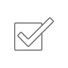 Tick Feedback icon with black outline style. correct, check, choice, mark, ok, checkmark, yes. Vector illustration