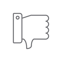 Dislike Feedback icon with black outline style. social, hand, customer, thumb, bad, no, unlike. Vector illustration