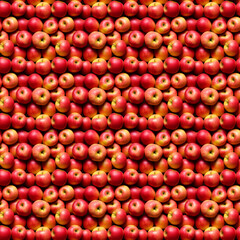 Fruity seamless pattern of red juicy apples. Top view. Great for textiles, fabric or wrapping paper Generative ai.