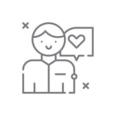 Customer Experience Feedback icon with black outline style. analytics. Vector illustration