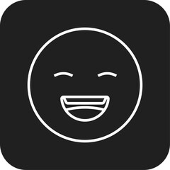 Laugh Feedback icon with black filled line style. emotion, happy, emoticon, fun, smile, character, emoji. Vector illustration