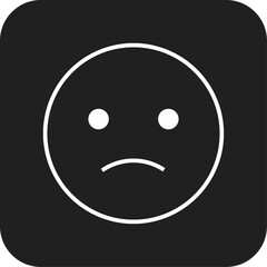 Sad Feedback icon with black filled line style. emotion, emoticon, emoji, expression, character, bad, mood. Vector illustration