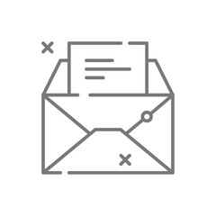 Email Feedback icon with black outline style. contact, message, mail, address, communication, letter, chat. Vector illustration