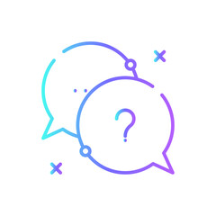 Answer Feedback icon with blue duotone style. information, help, question, chat, support, communication, speech. Vector illustration