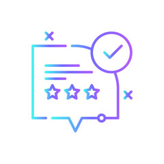 Review Feedback icon with blue duotone style. service, rating, star, satisfaction, report, survey, experience. Vector illustration