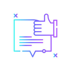 Positive Feedback Feedback icon with blue duotone style. rating, review, customer, service, opinion, like, survey. Vector illustration