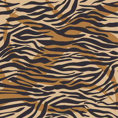 Big cat fur pattern. Decorative tiger pattern seamless vector illustration. Elegant and stylish background for fabric clothes.