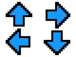 Obraz premium シンプルなドット絵の矢印セット