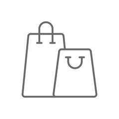 Shopping E-Commers icon with black outline style. store, cart, market, buy, bag, purchase, add. Vector illustration