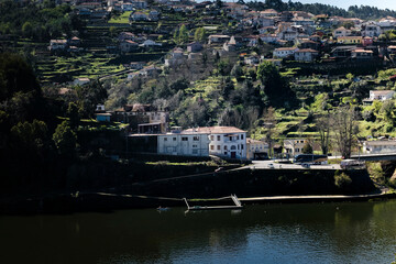 Fototapeta premium A view of the village on the banks of the Douro River..