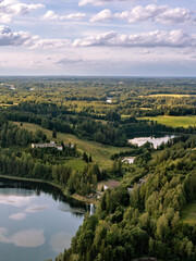 above, aerial, aerial photography, aerial view, background, baltic, beautiful, beauty, blue, cloud, clouds, country, countryside, drive, drone, environment, europe, forest, grass, green, land, landsca