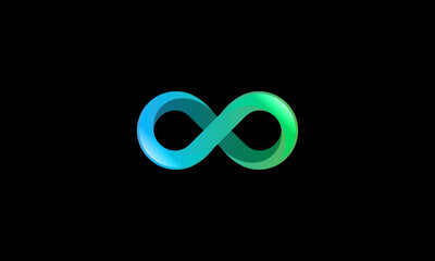 Modern colorful infinity logo design - obrazy, fototapety, plakaty