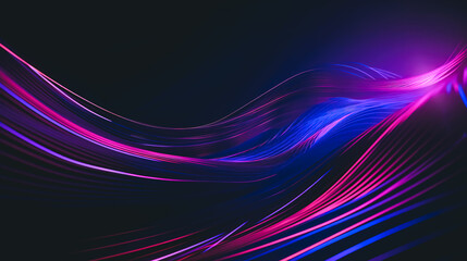 Abstract dark background with purple lines, generative AI.